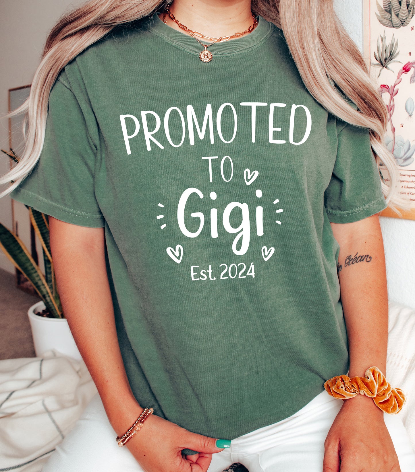 Custom Promoted To Gigi Shirt | Comfort Colors Vintage Style Gigi Shirt