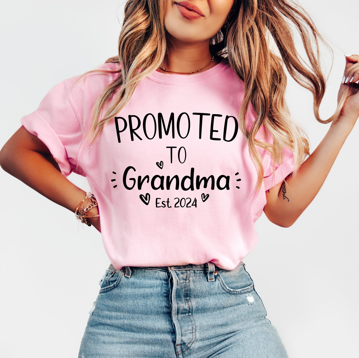 Custom Promoted to Grandma Shirt | Comfort Colors Vintage Style Grandma Shirt