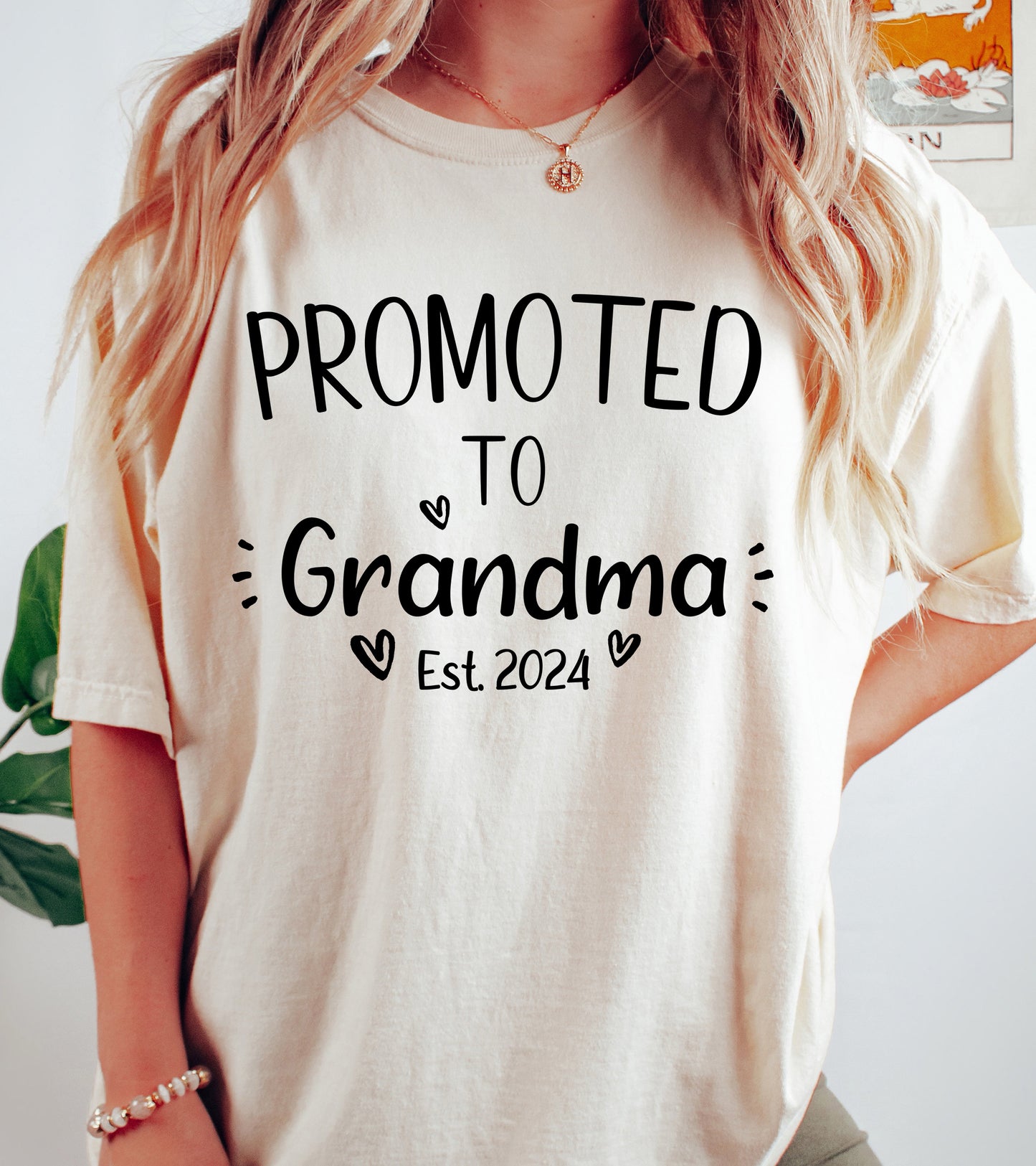 Custom Promoted to Grandma Shirt | Comfort Colors Vintage Style Grandma Shirt