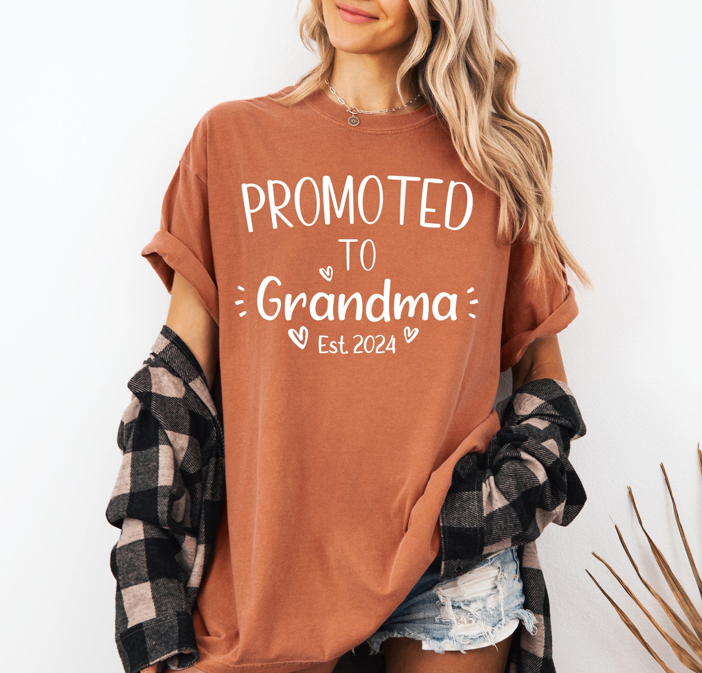 Custom Promoted to Grandma Shirt | Comfort Colors Vintage Style Grandma Shirt