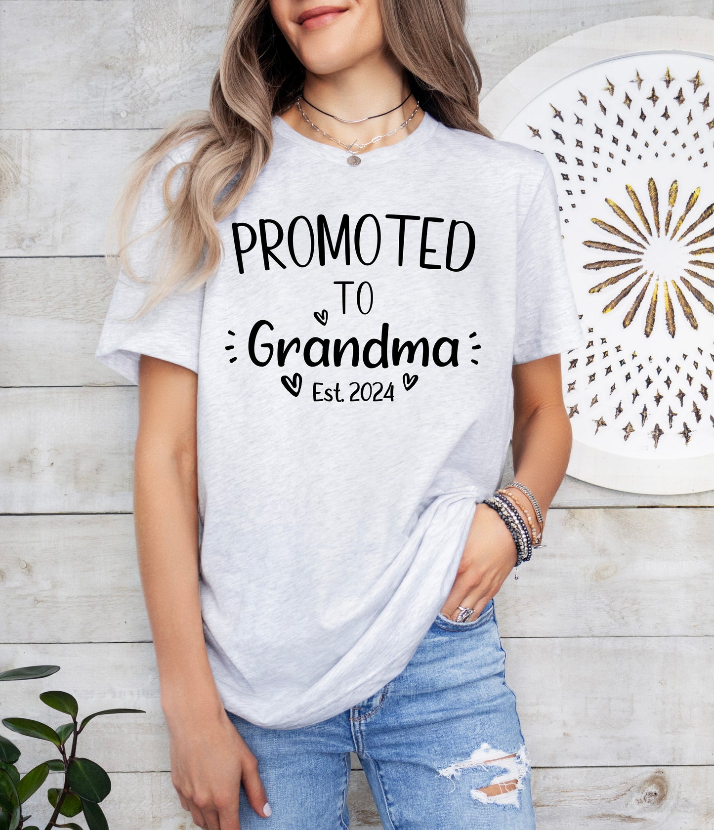 Custom Promoted to Grandma Shirt | Light Garment