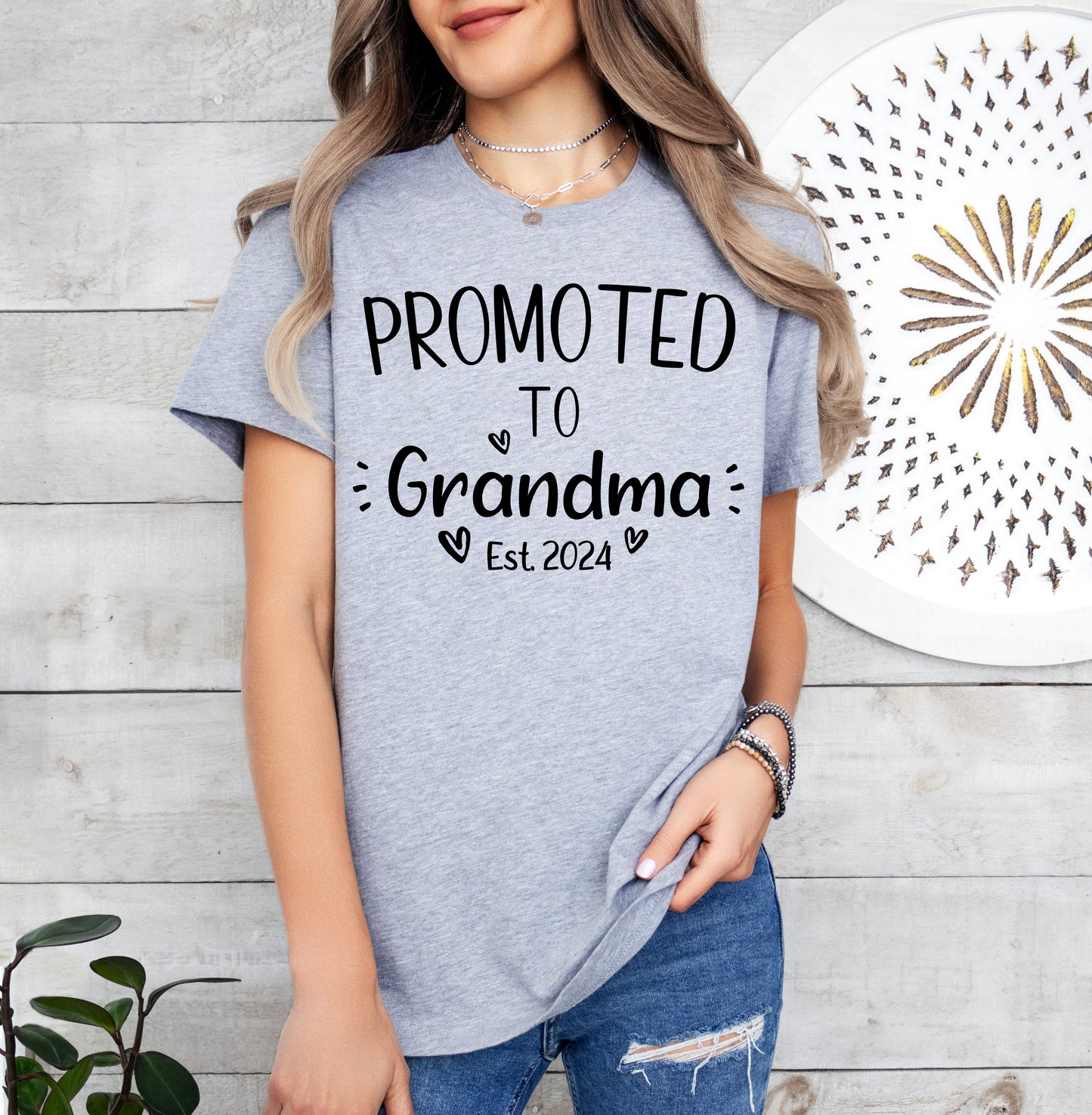 Custom Promoted to Grandma Shirt | Light Garment