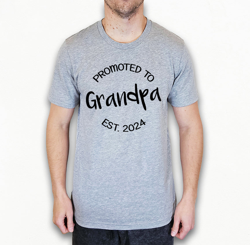 Customizable Promoted to Grandpa Shirt | Light Garment