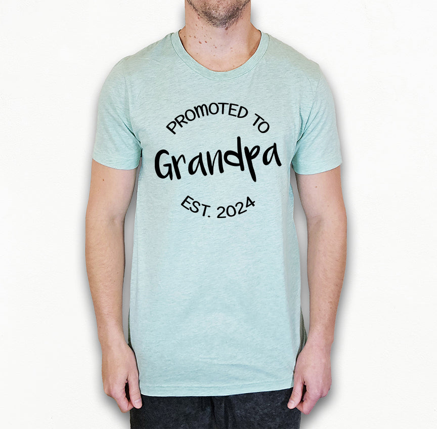 Customizable Promoted to Grandpa Shirt | Light Garment