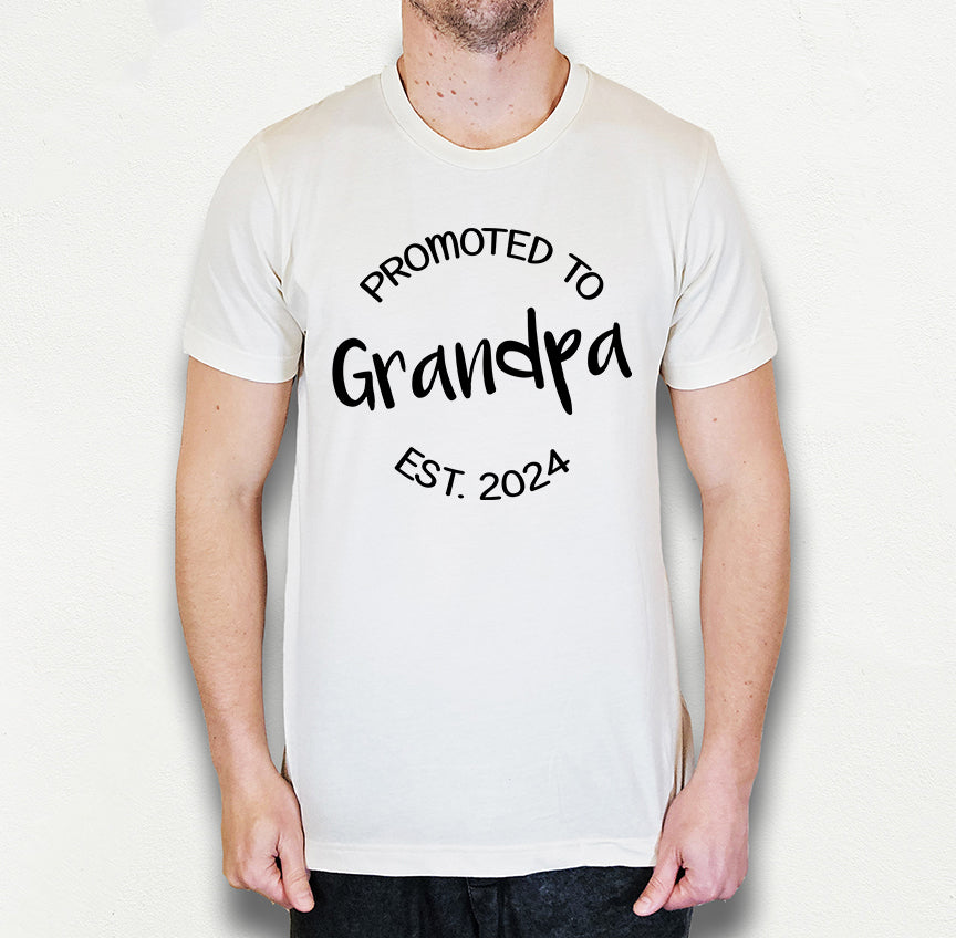 Customizable Promoted to Grandpa Shirt | Light Garment
