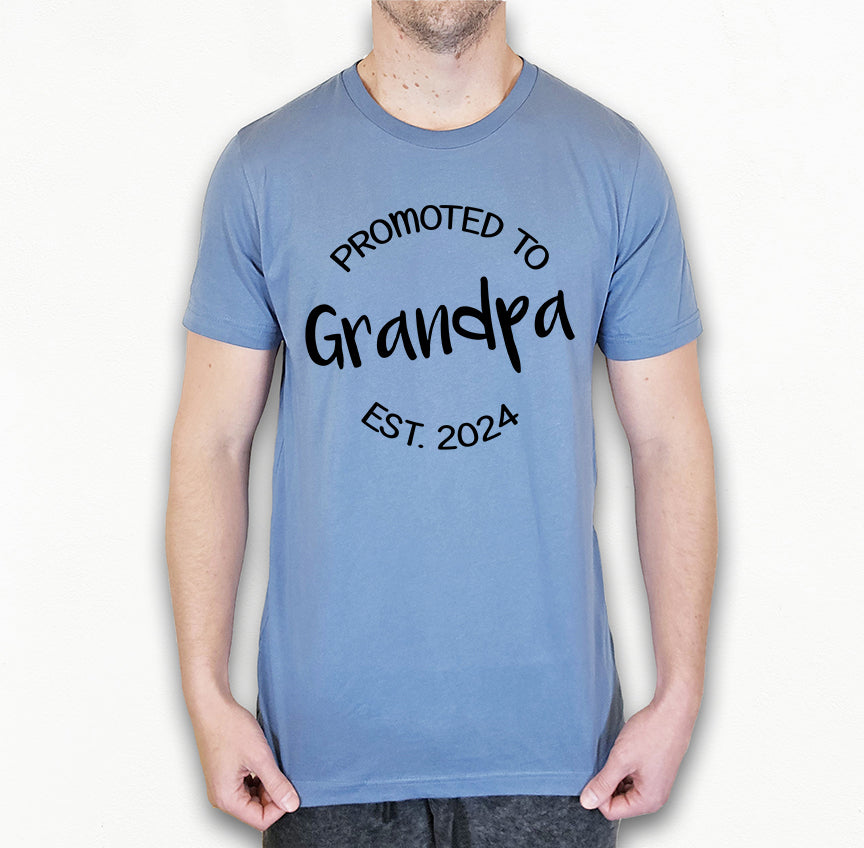Customizable Promoted to Grandpa Shirt | Light Garment