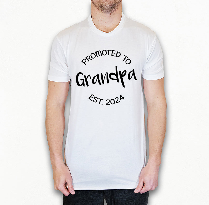 Customizable Promoted to Grandpa Shirt | Light Garment
