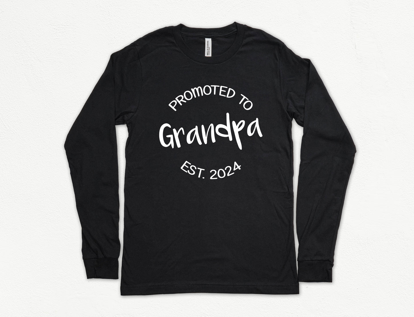 Customizable Promoted to Grandpa Shirt Long Sleeve | Long Sleeve Grandpa Shirt