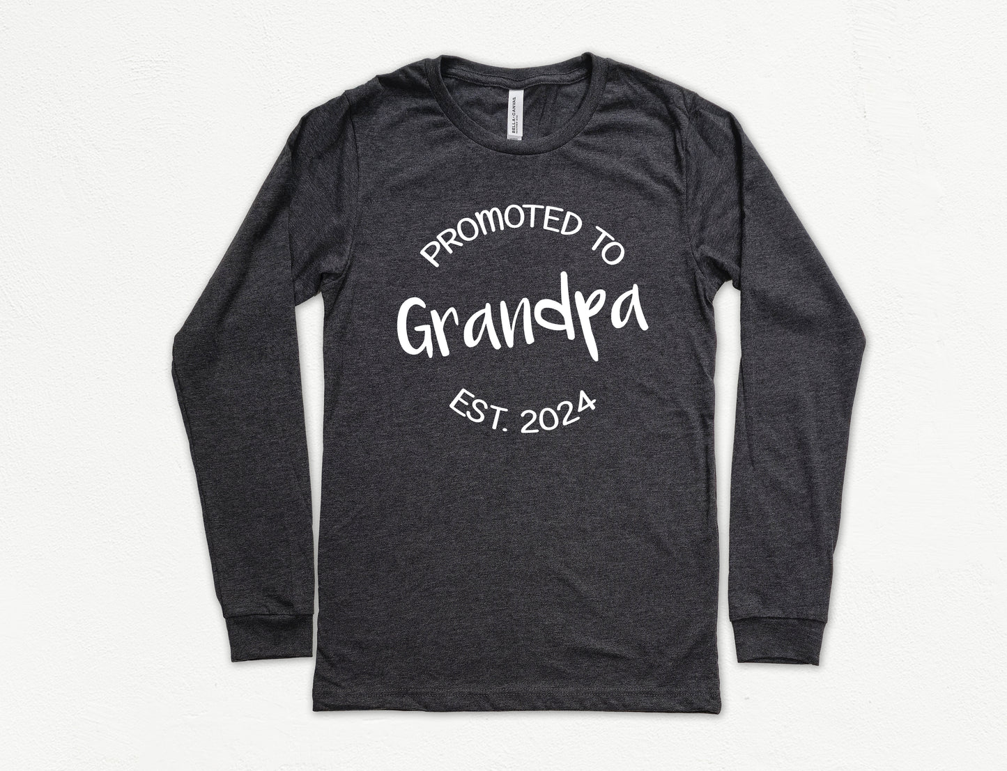 Customizable Promoted to Grandpa Shirt Long Sleeve | Long Sleeve Grandpa Shirt