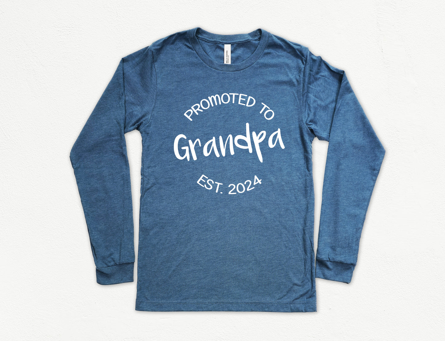 Customizable Promoted to Grandpa Shirt Long Sleeve | Long Sleeve Grandpa Shirt