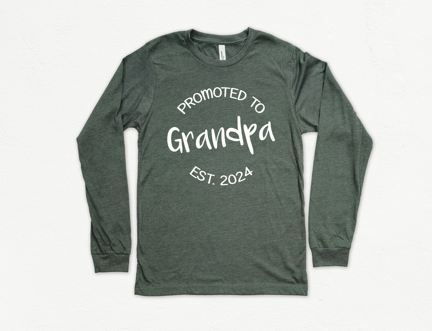 Customizable Promoted to Grandpa Shirt Long Sleeve | Long Sleeve Grandpa Shirt