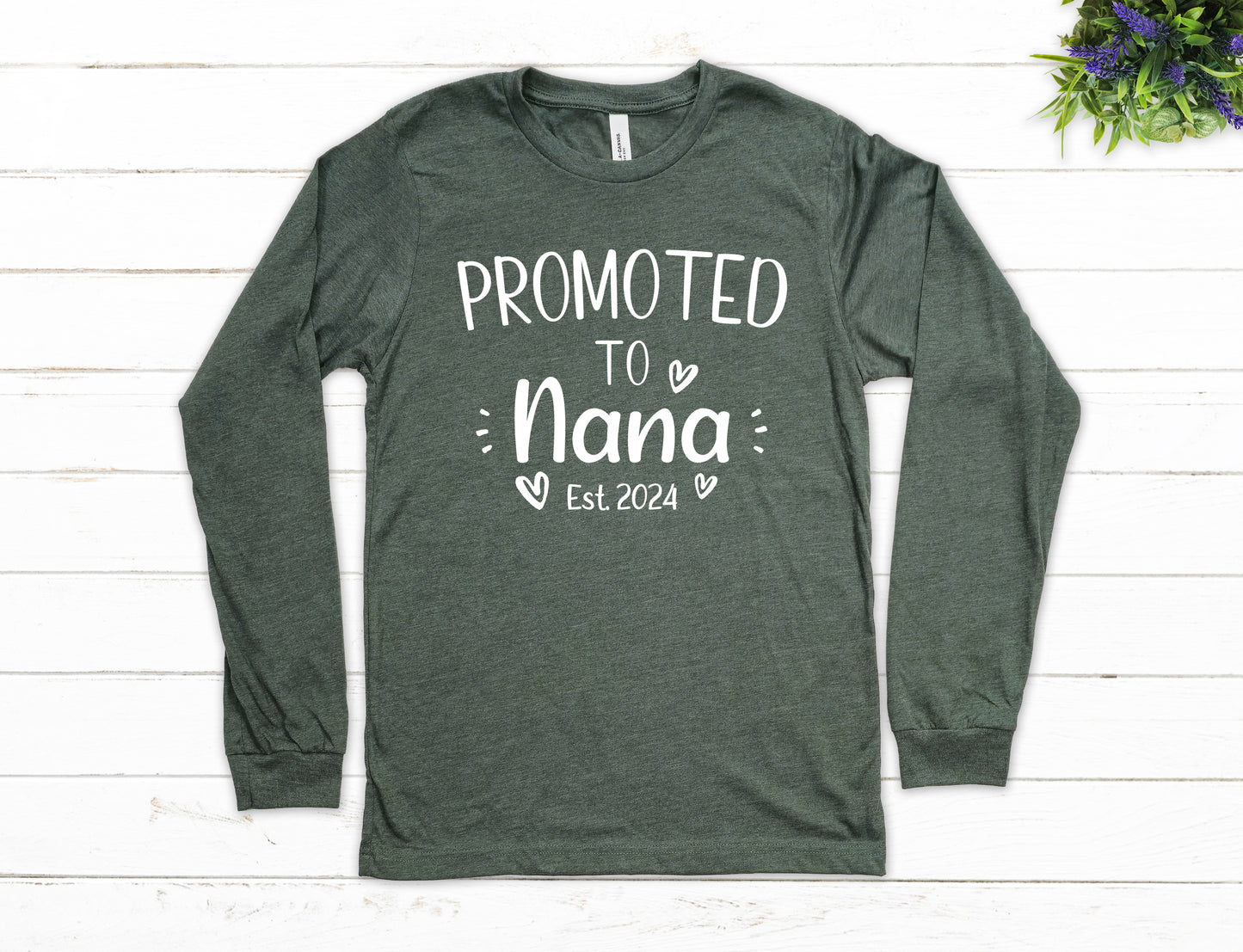 Custom Promoted to Nana Shirt Long Sleeve | Long Sleeve Nana Shirt