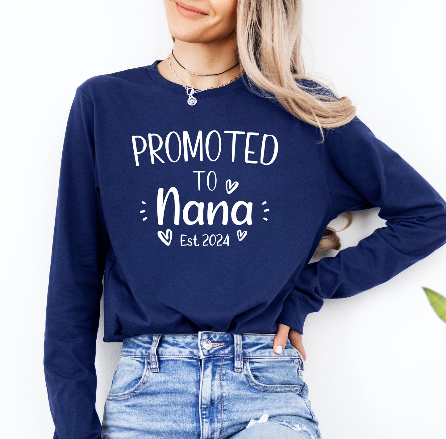 Custom Promoted to Nana Shirt Long Sleeve | Long Sleeve Nana Shirt