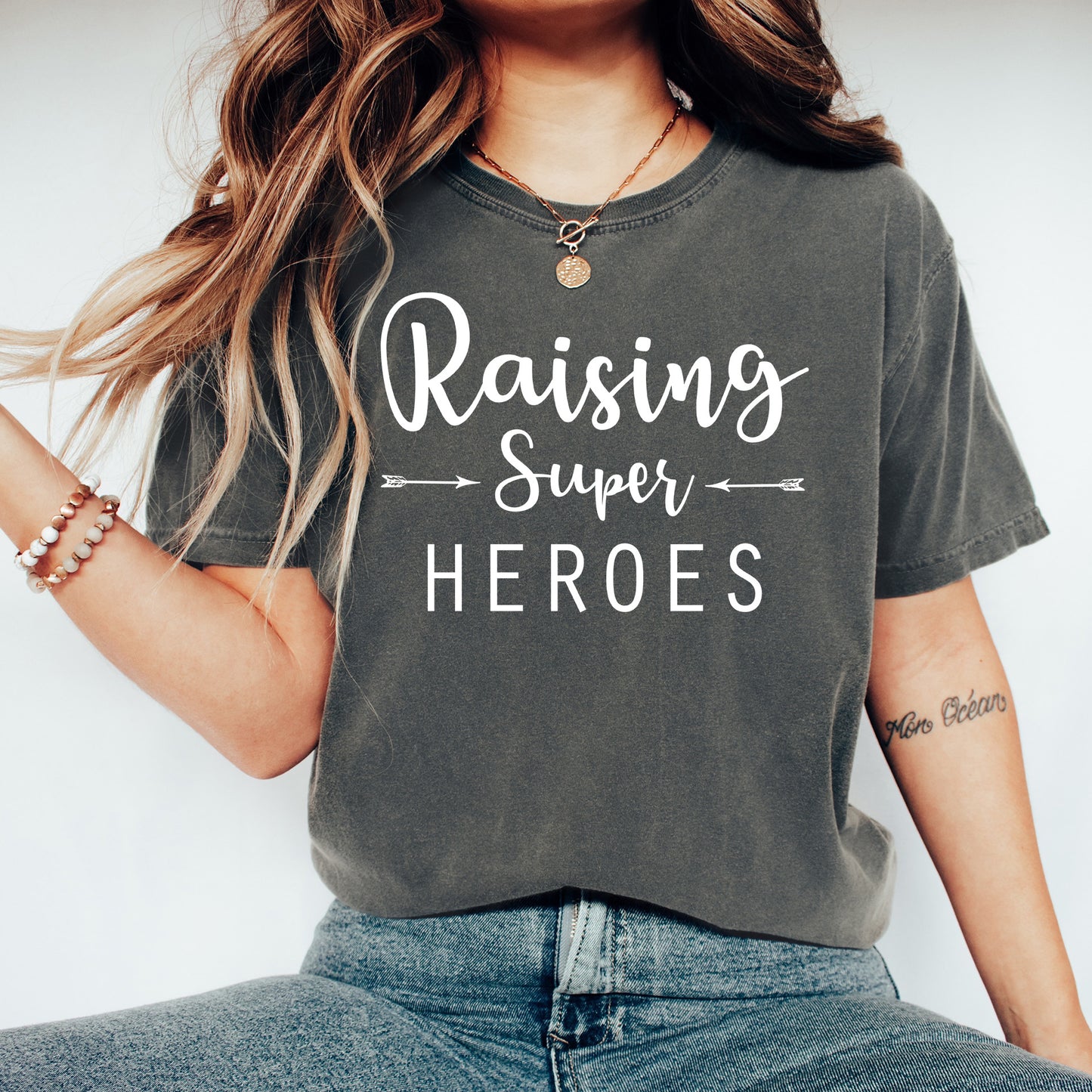 Raising Super Heroes Shirt | Comfort Colors Vintage Style Mom Shirt
