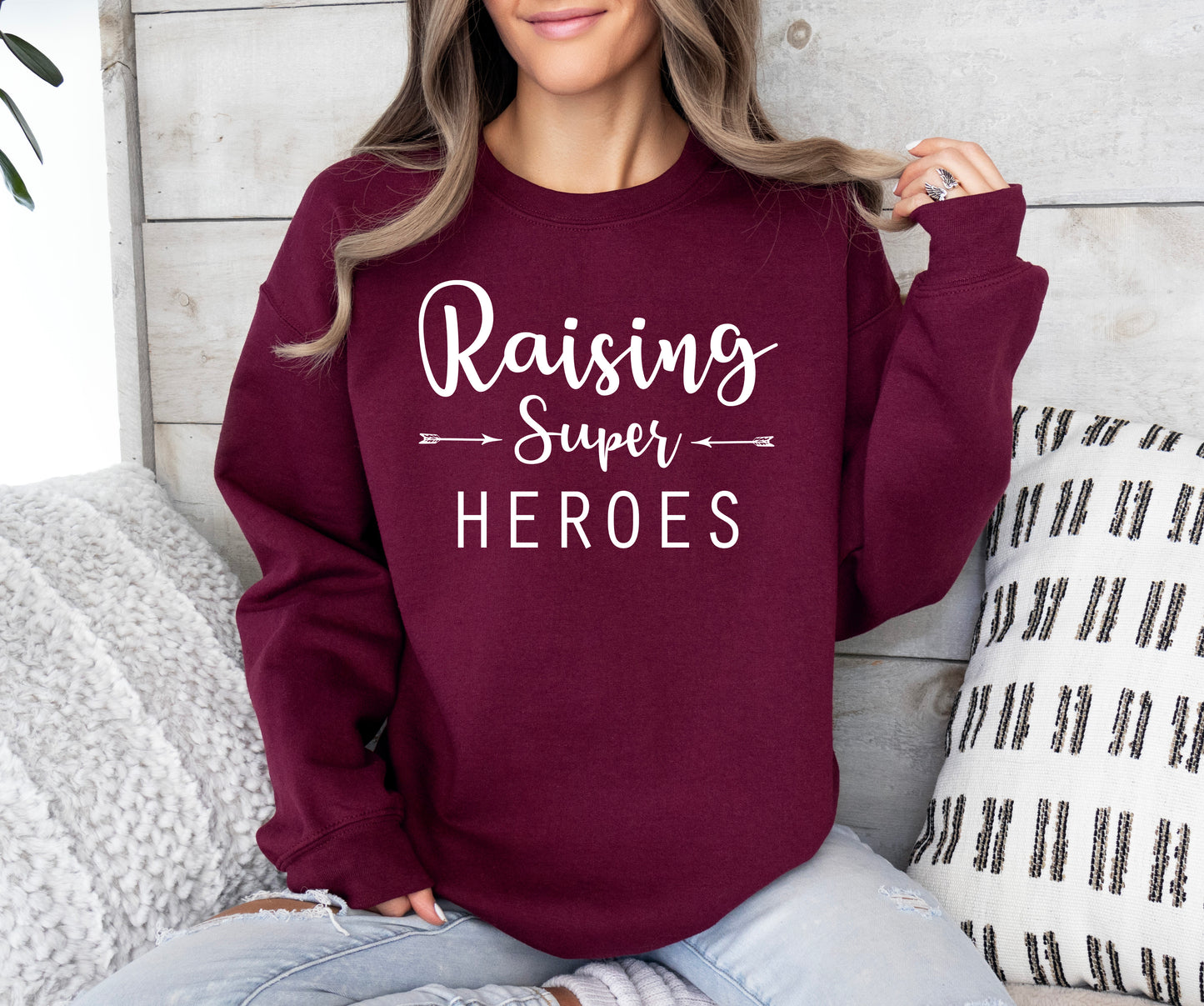 Raising Super Heroes Sweatshirt | Mom Sweatshirt