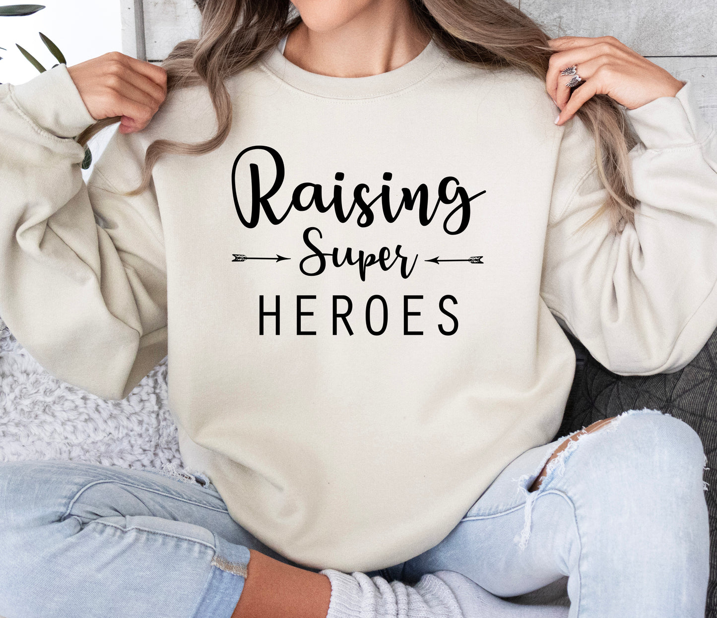 Raising Super Heroes Sweatshirt | Mom Sweatshirt