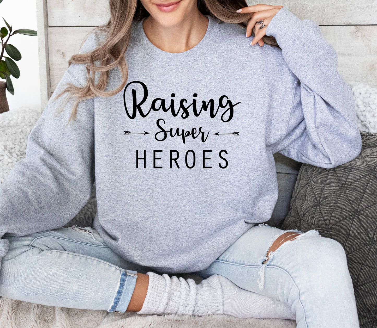 Raising Super Heroes Sweatshirt | Mom Sweatshirt