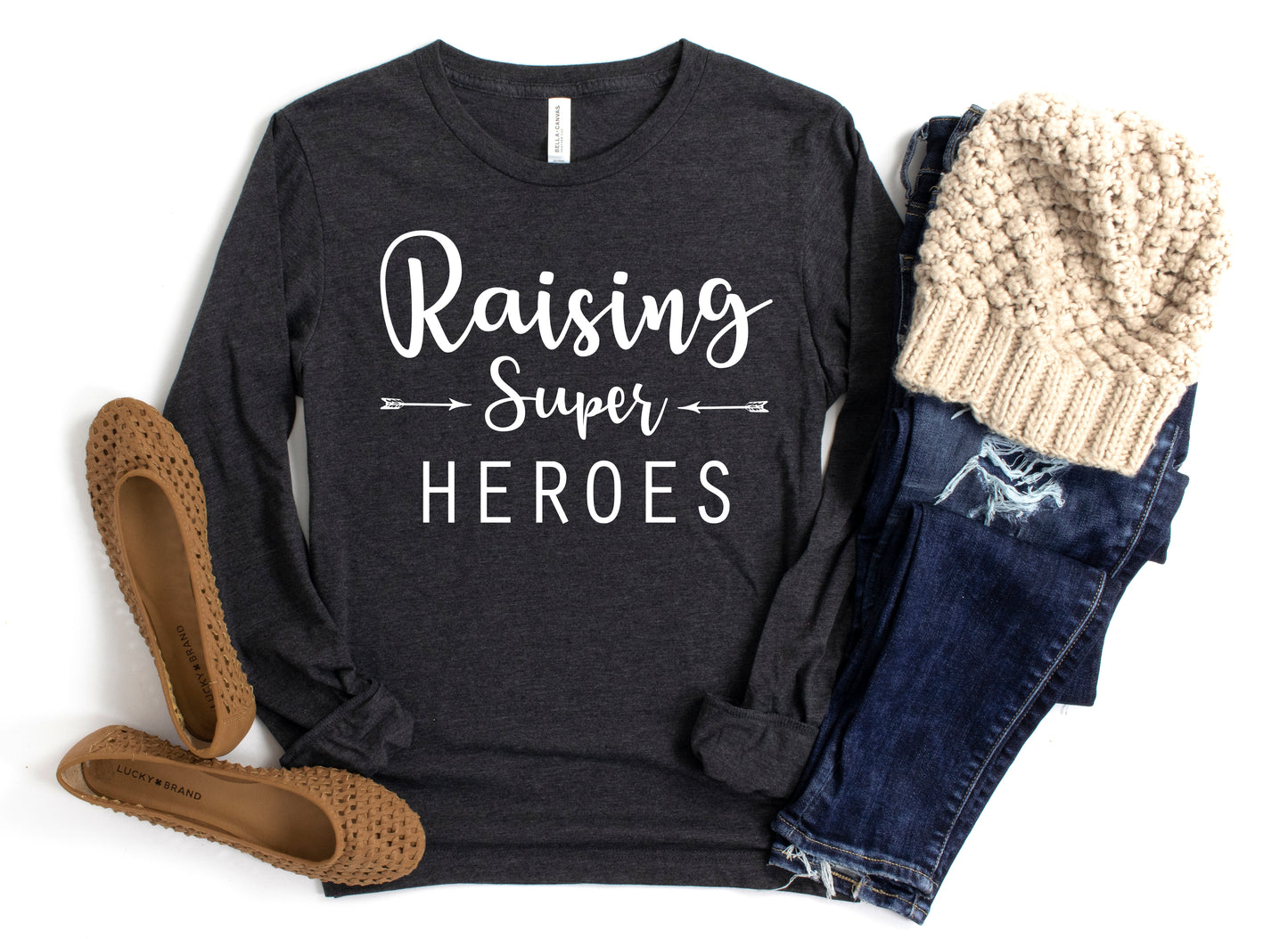 Raising Super Heroes Shirt Long Sleeve | Long Sleeve Mom Shirt