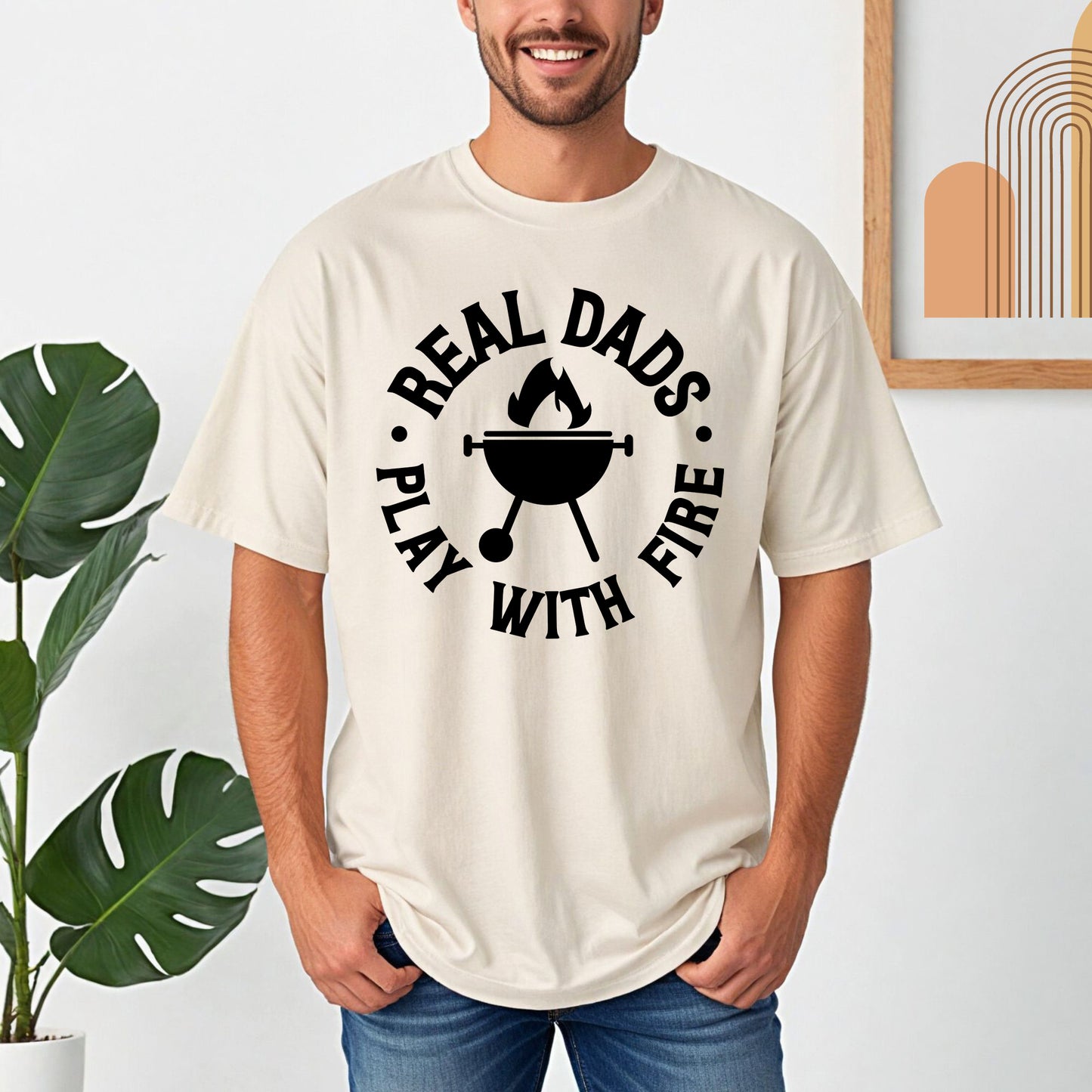 Real Dads Play With Fire Shirt | Comfort Colors Vintage Style Dad Shirt