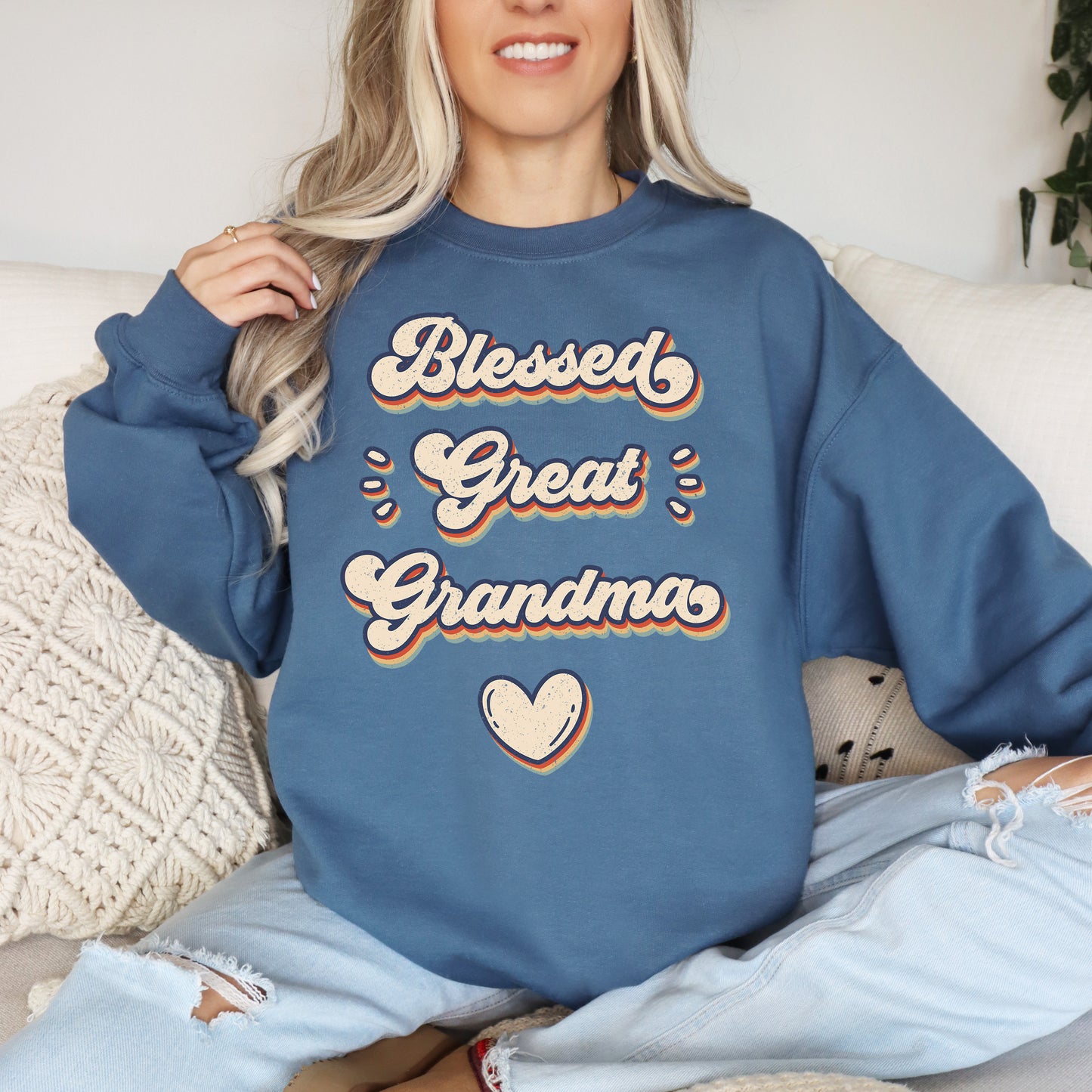 Retro Blessed Great Grandma Sweatshirt