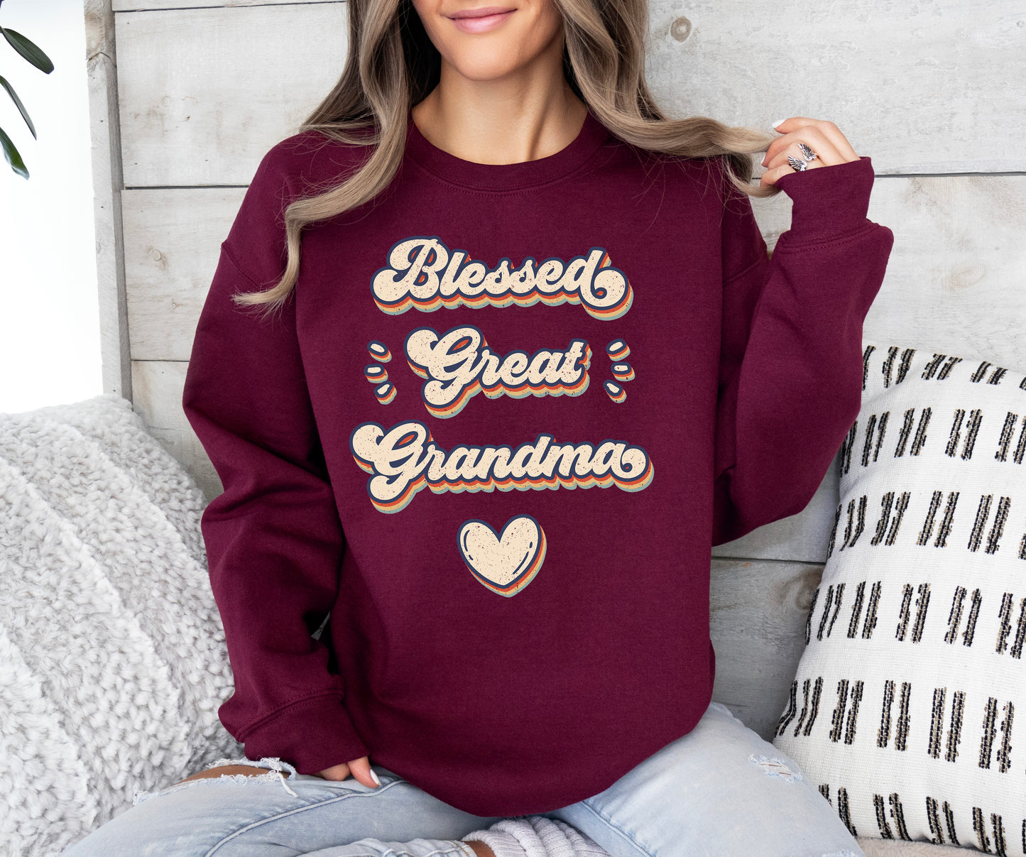 Retro Blessed Great Grandma Sweatshirt