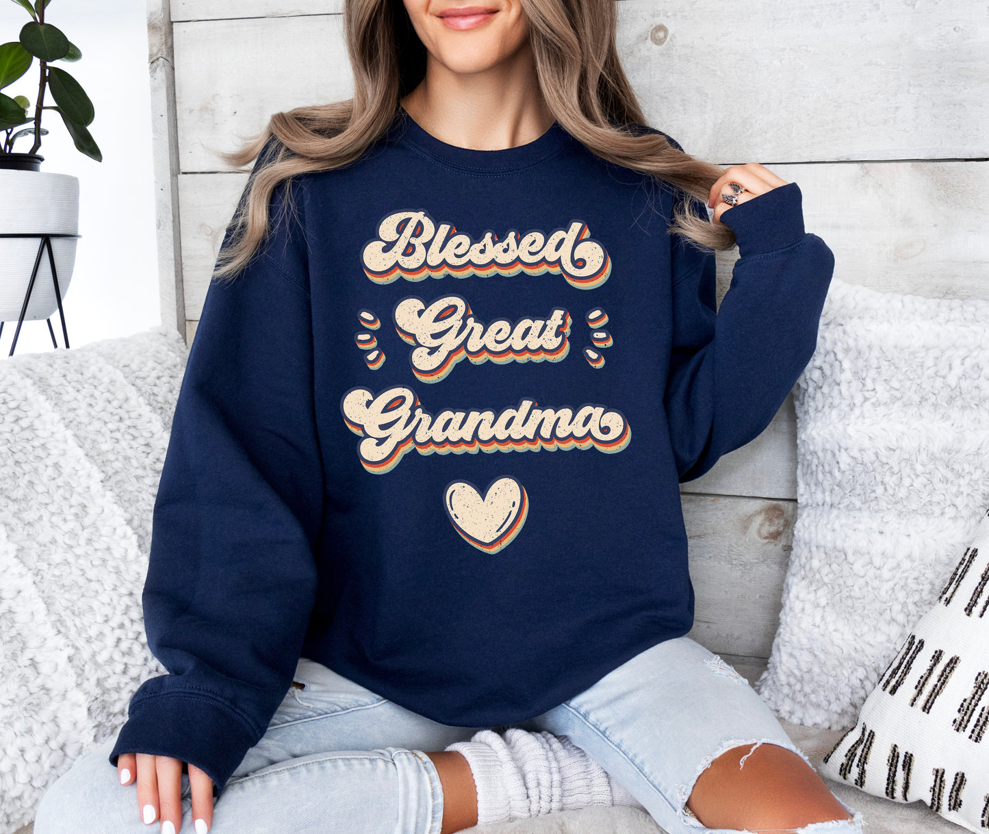 Retro Blessed Great Grandma Sweatshirt