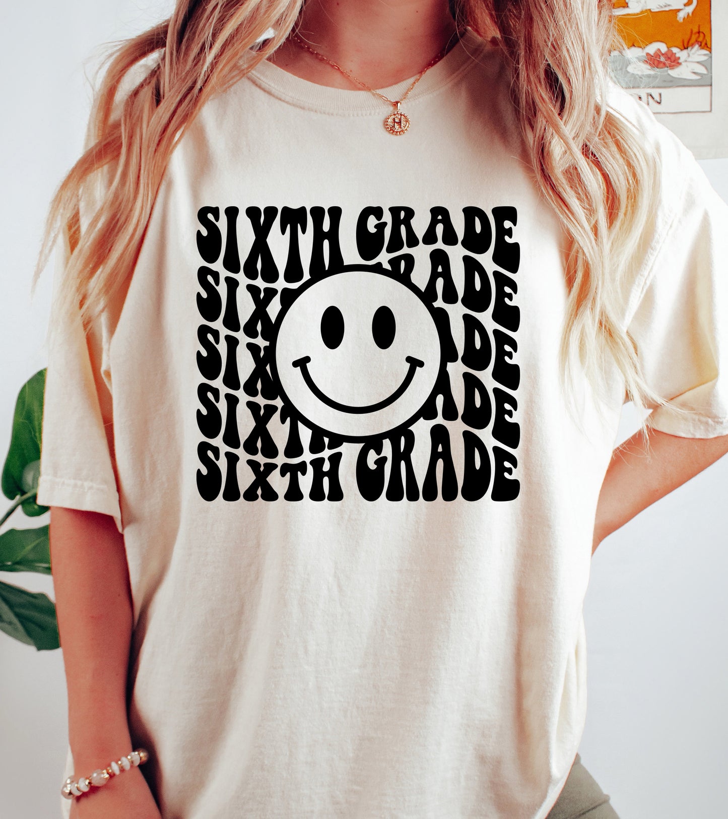 Retro Wave Sixth Grade Teacher Shirt | Comfort Colors Vintage Style Teacher Shirt