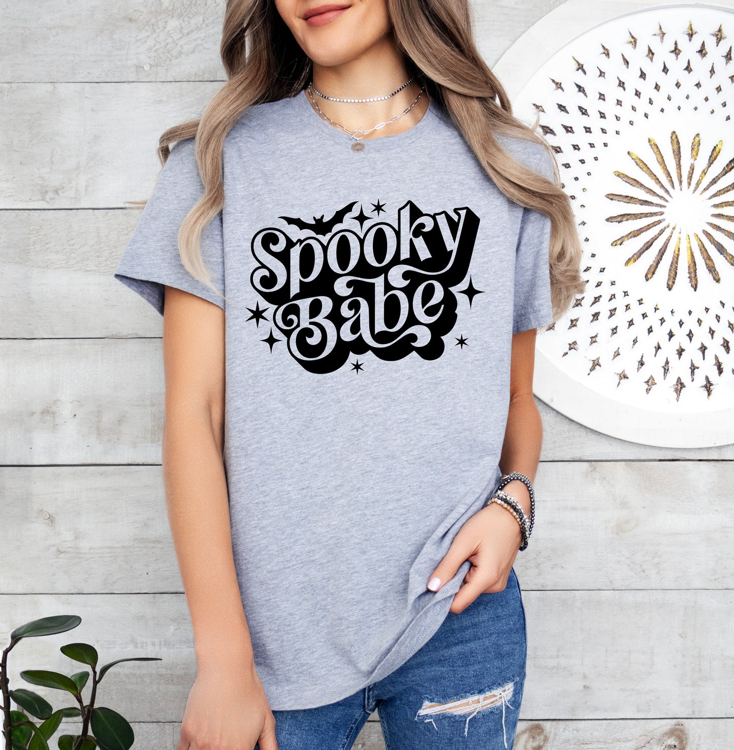 Spooky Babe Halloween Shirt | Light Garment