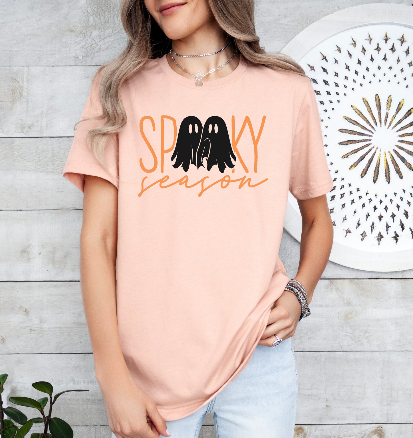 Spooky Season Ghosts Halloween Shirt | Light Garment