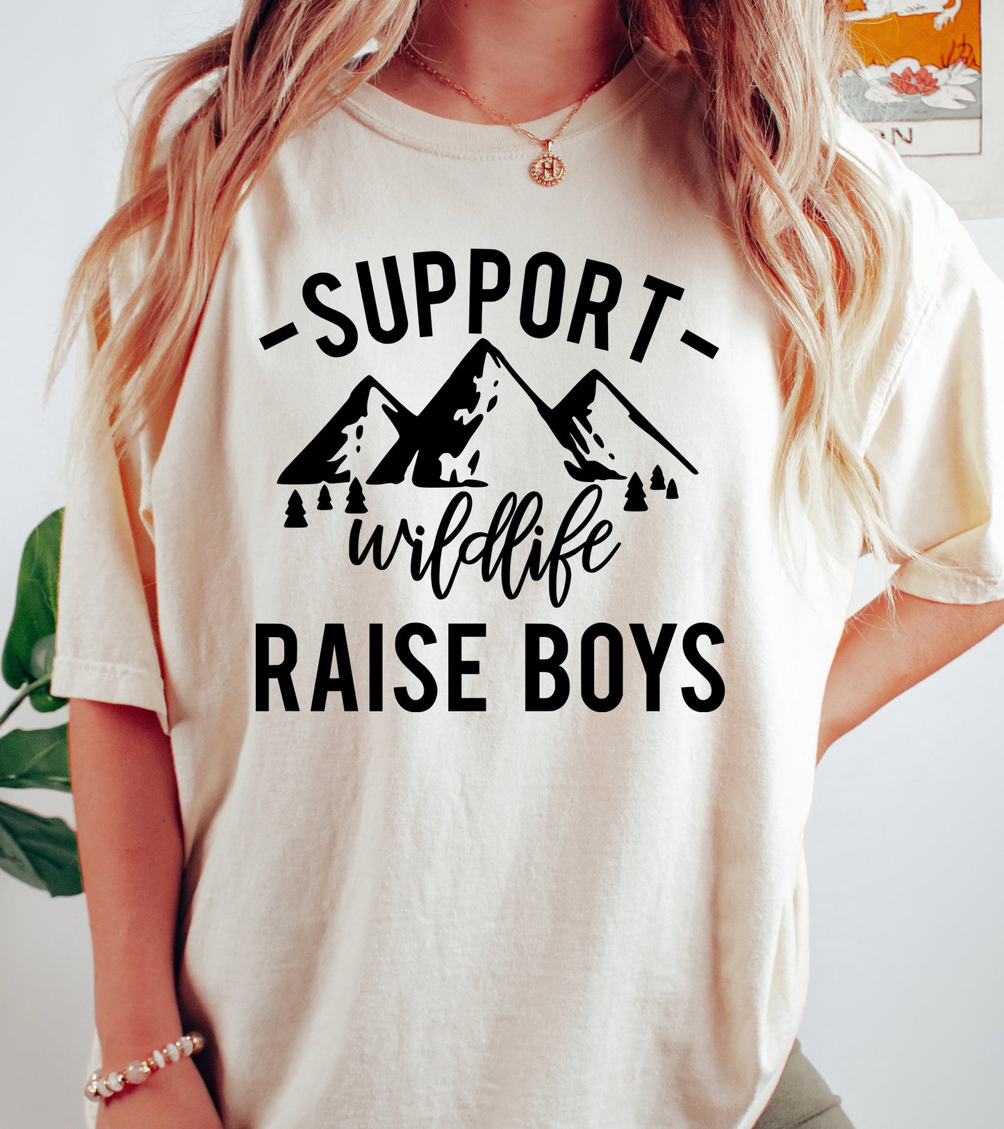 Support Wildlife Raise Boys Shirt | Comfort Colors Vintage Style Mom Shirt