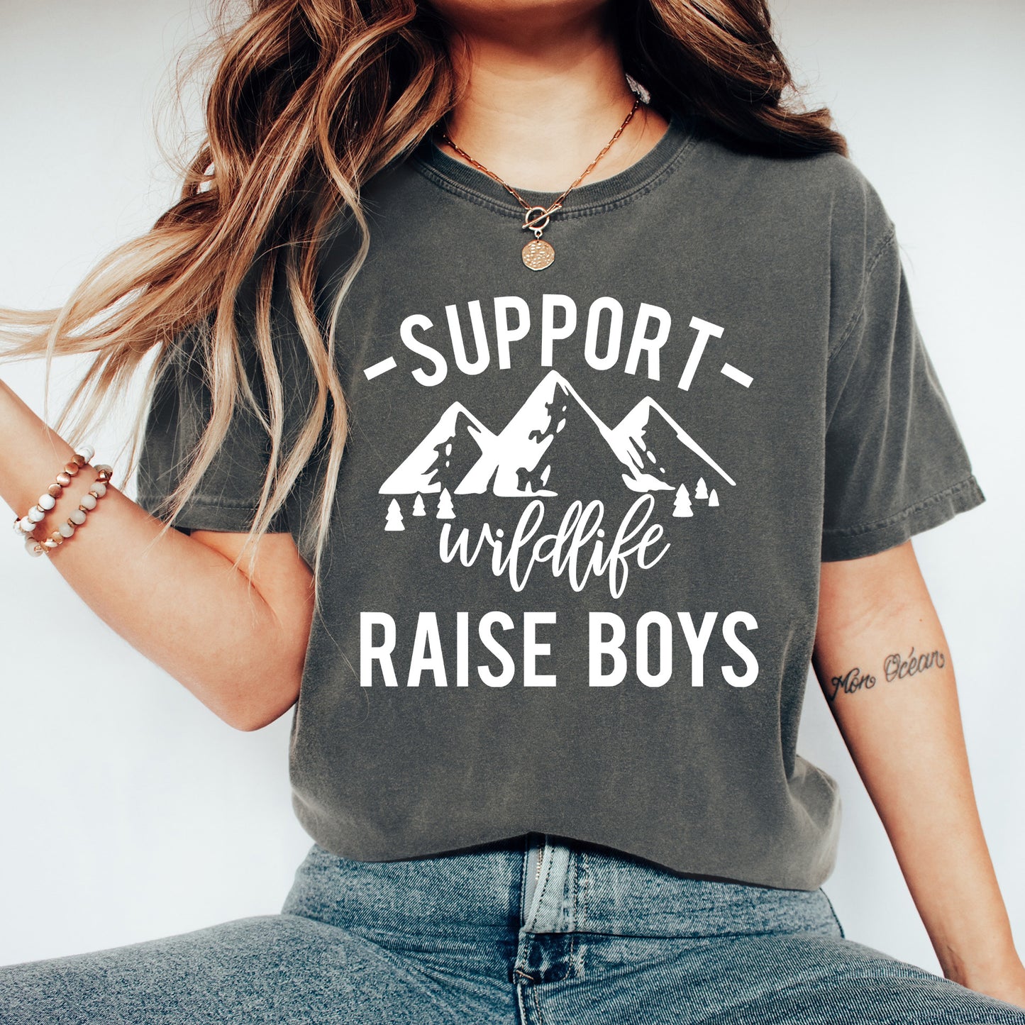Support Wildlife Raise Boys Shirt | Comfort Colors Vintage Style Mom Shirt