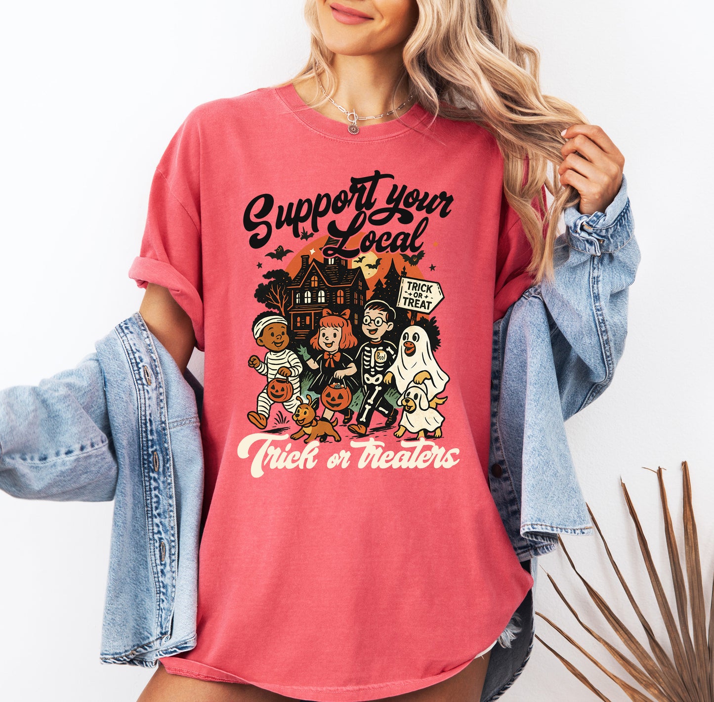 Support Your Local Trick or Treaters Vintage Style Halloween Shirt