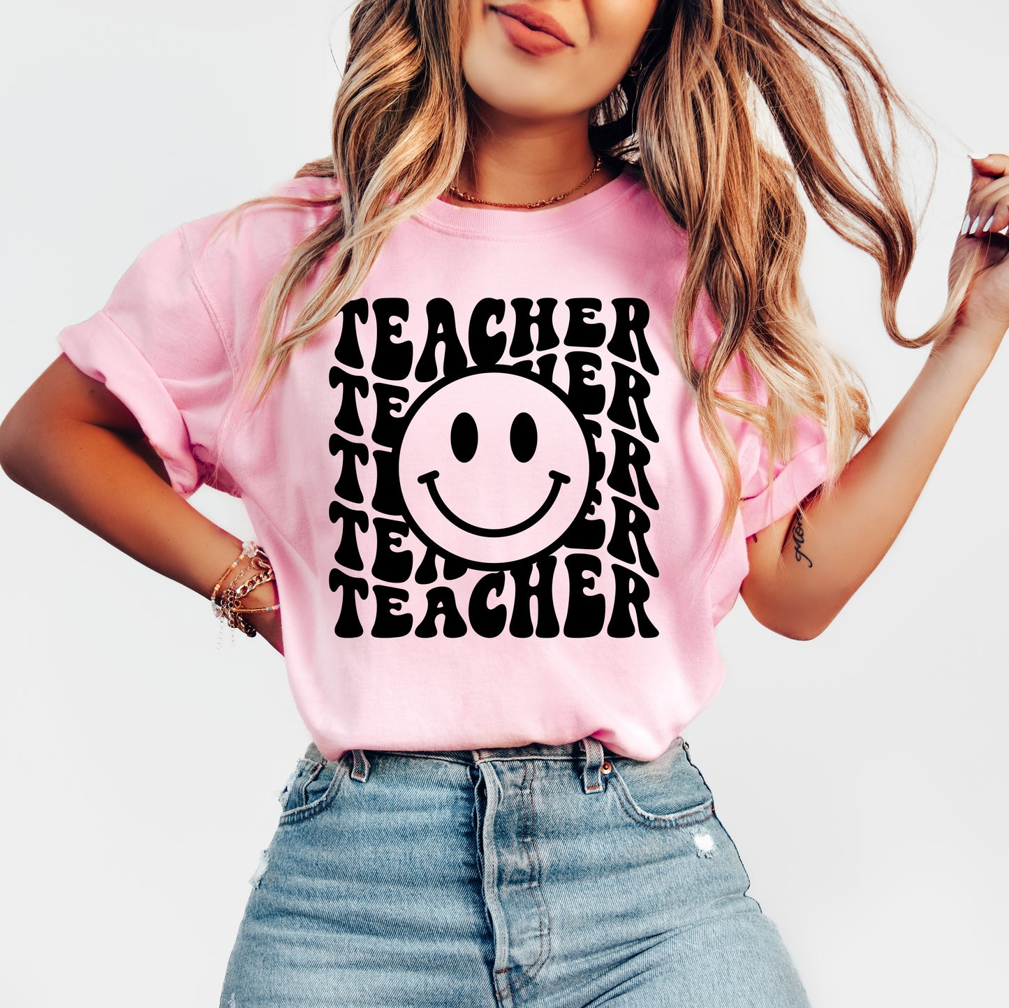 Retro Wave Teacher Shirt | Comfort Colors Vintage Style Teacher Shirt