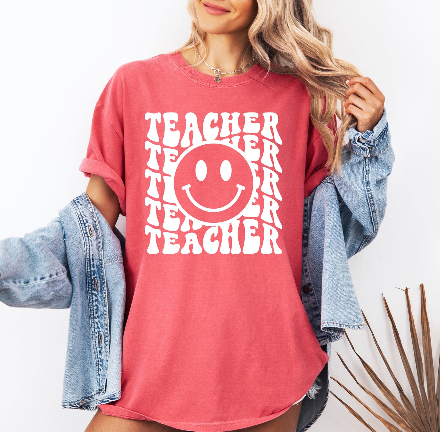 Retro Wave Teacher Shirt | Comfort Colors Vintage Style Teacher Shirt