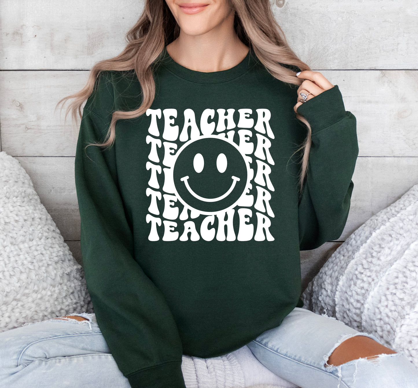Retro Wave Teacher Sweatshirt