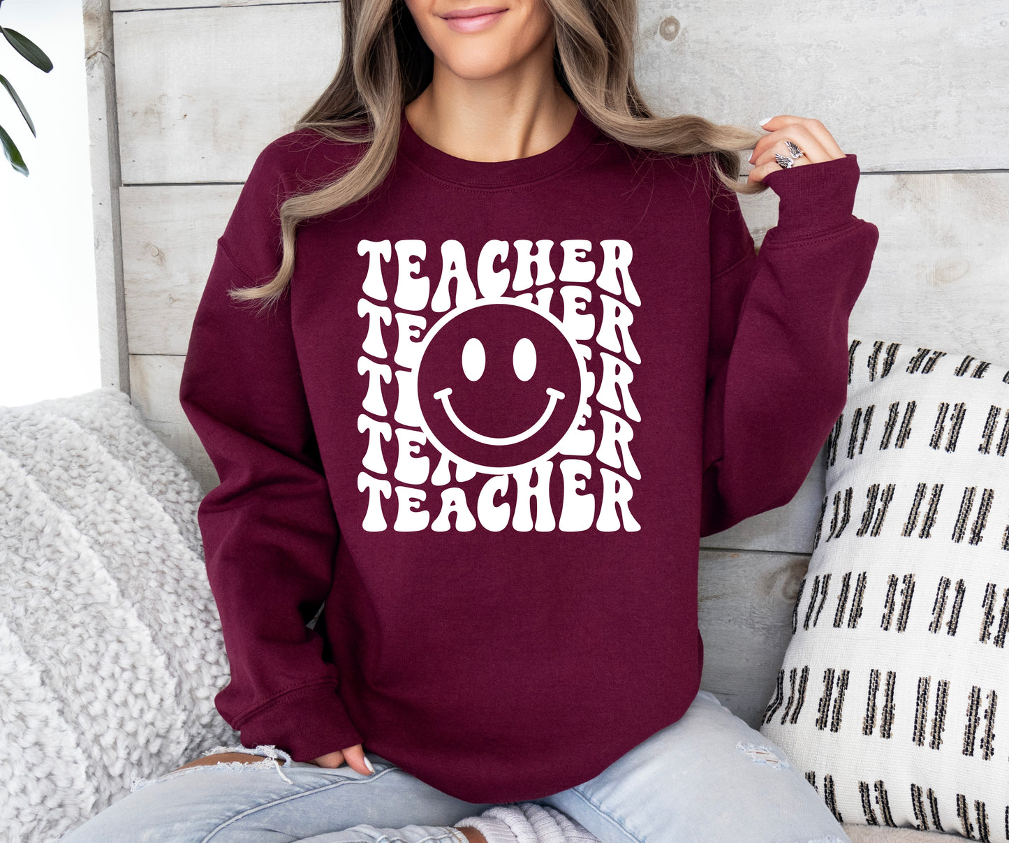 Retro Wave Teacher Sweatshirt