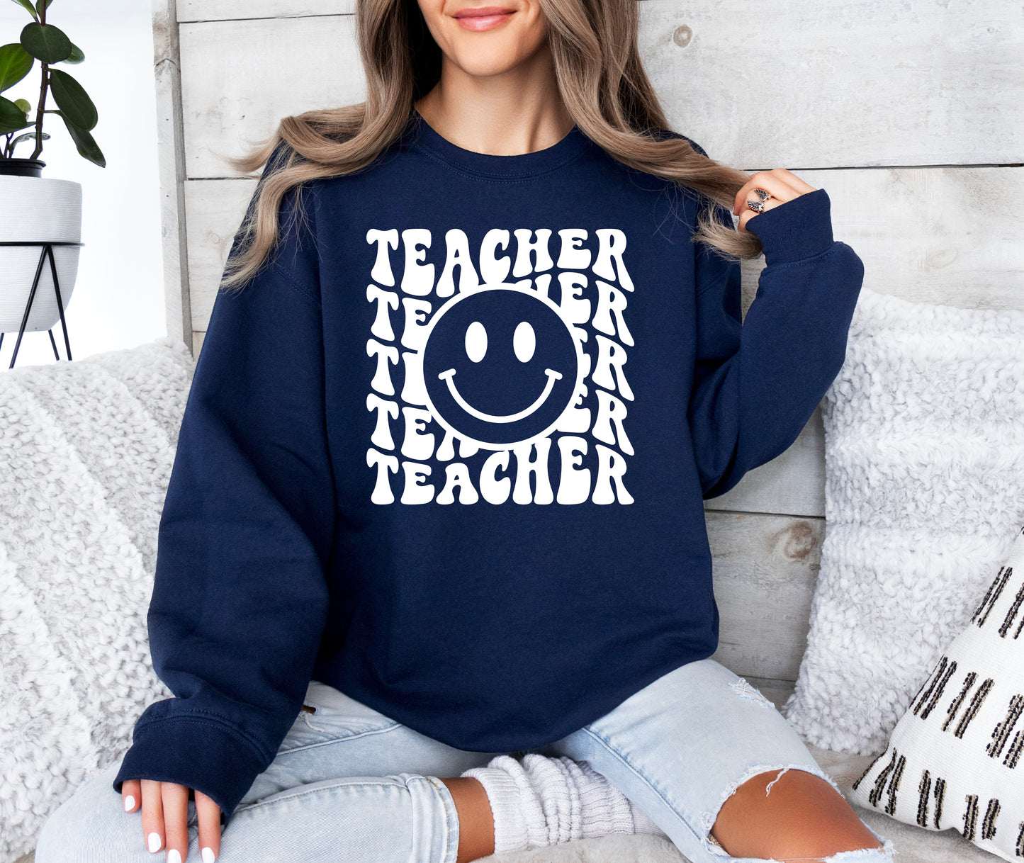 Retro Wave Teacher Sweatshirt