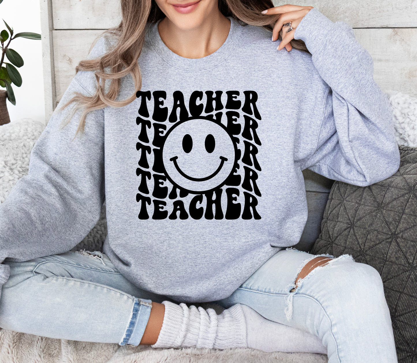 Retro Wave Teacher Sweatshirt