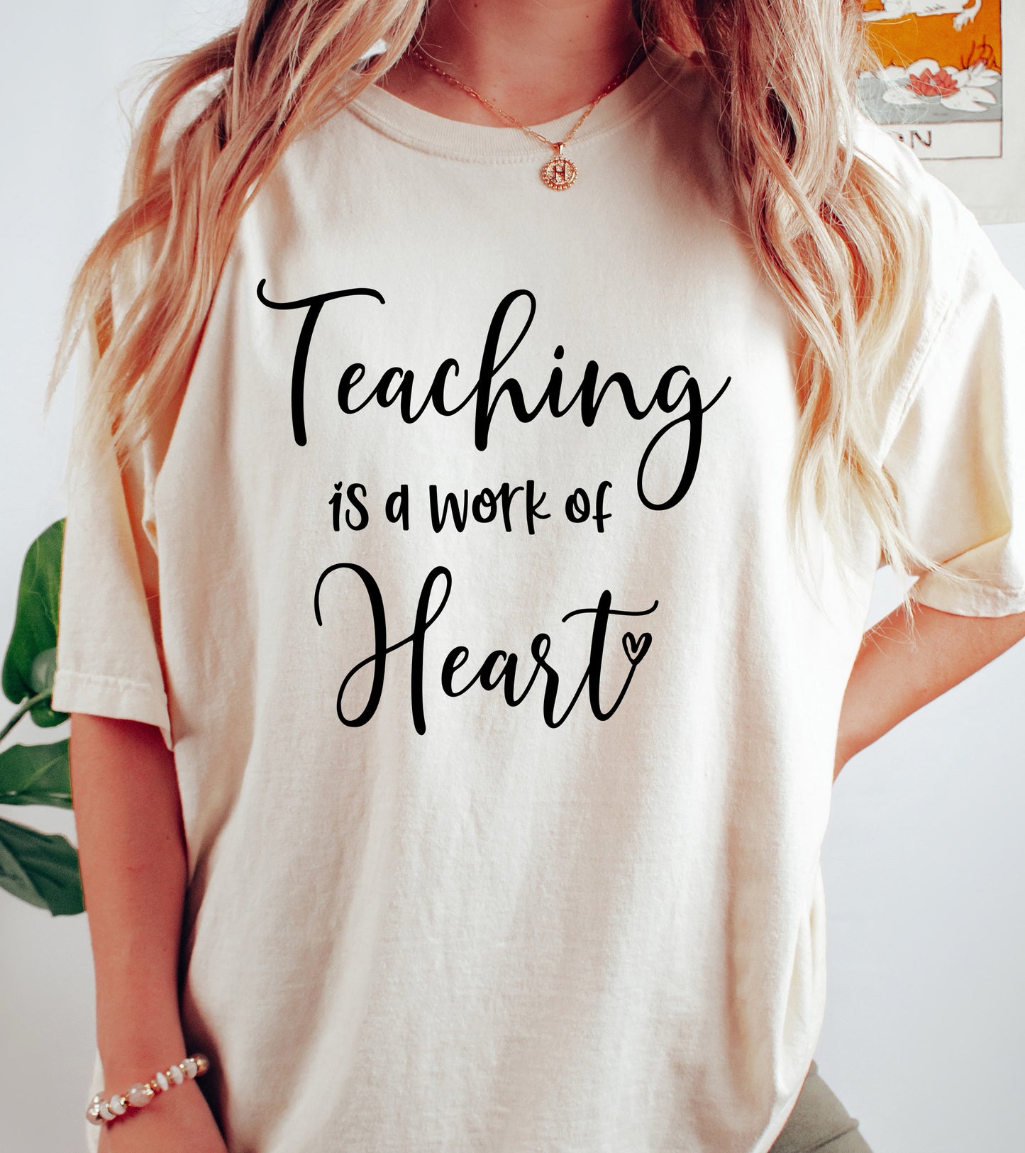 Teaching is a Work of Heart Shirt | Comfort Colors Vintage Style Teacher Shirt