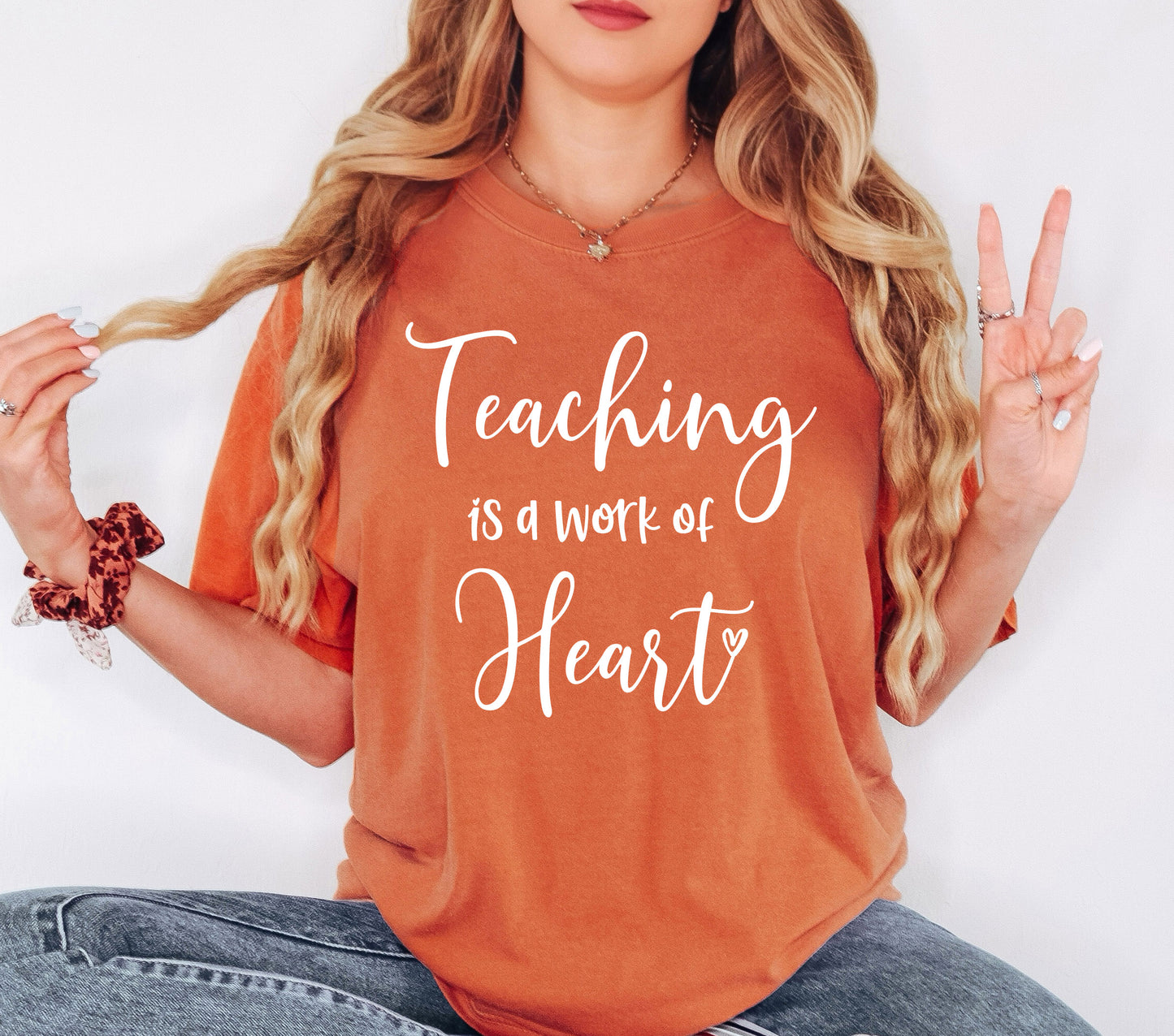 Teaching is a Work of Heart Shirt | Comfort Colors Vintage Style Teacher Shirt
