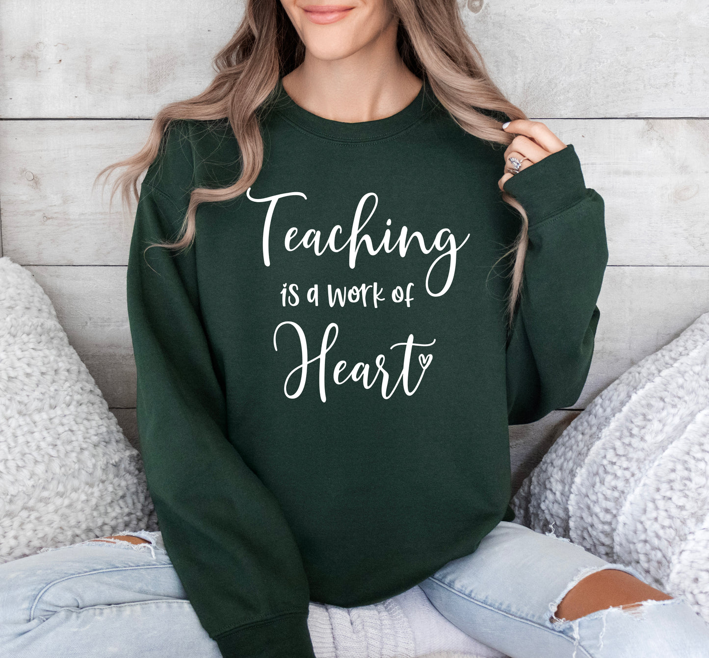 Teaching is a Work of Heart Sweatshirt | Teacher Sweatshirt