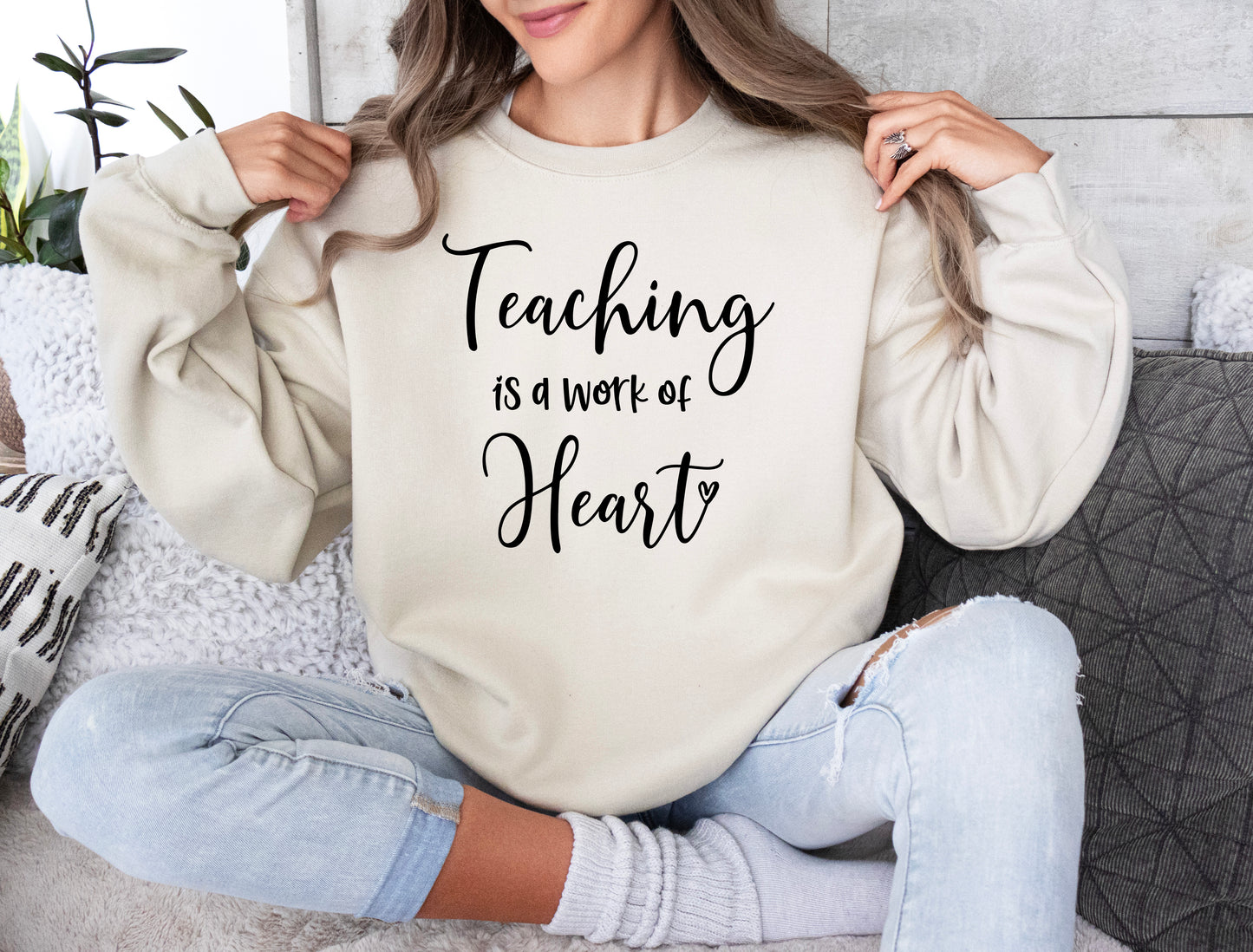 Teaching is a Work of Heart Sweatshirt | Teacher Sweatshirt