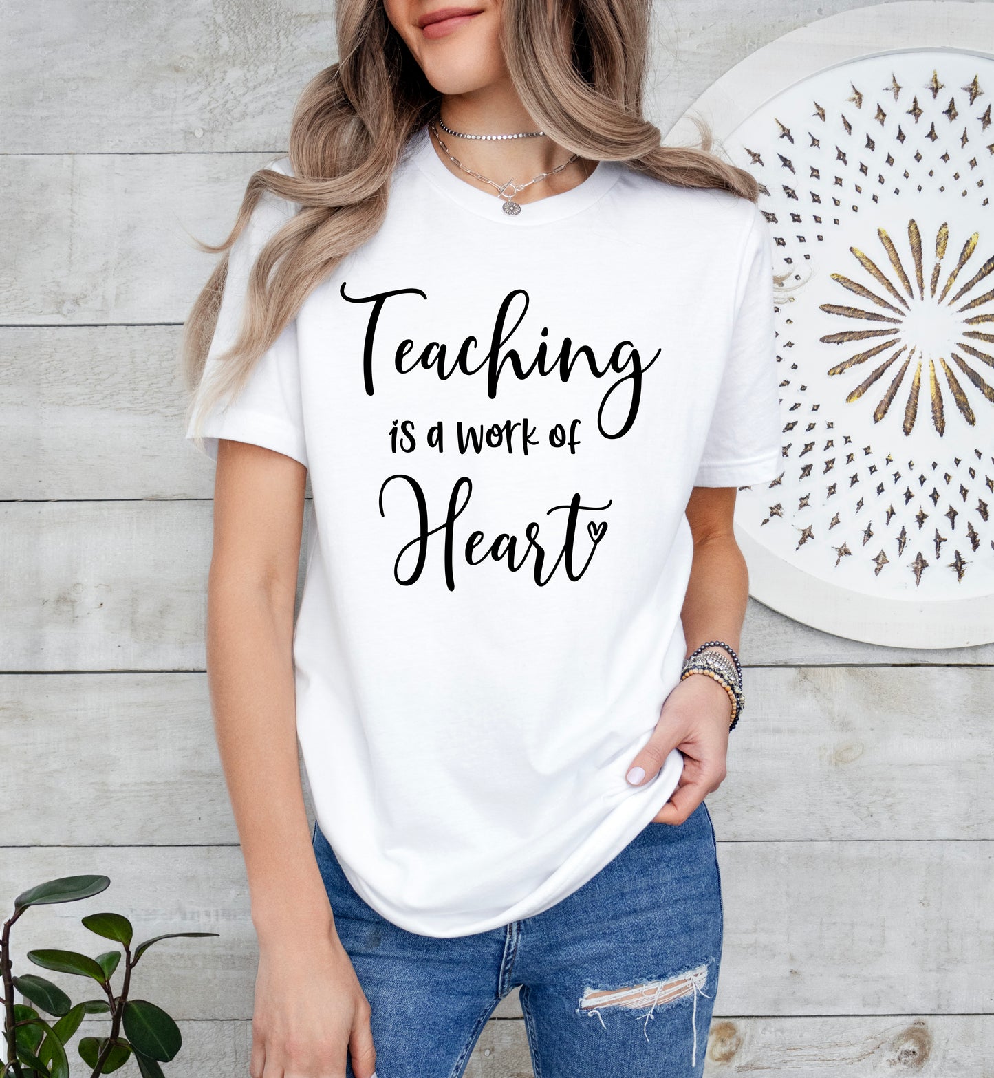 Teaching is a Work of Heart Shirt | Teacher Shirt | Light Garment
