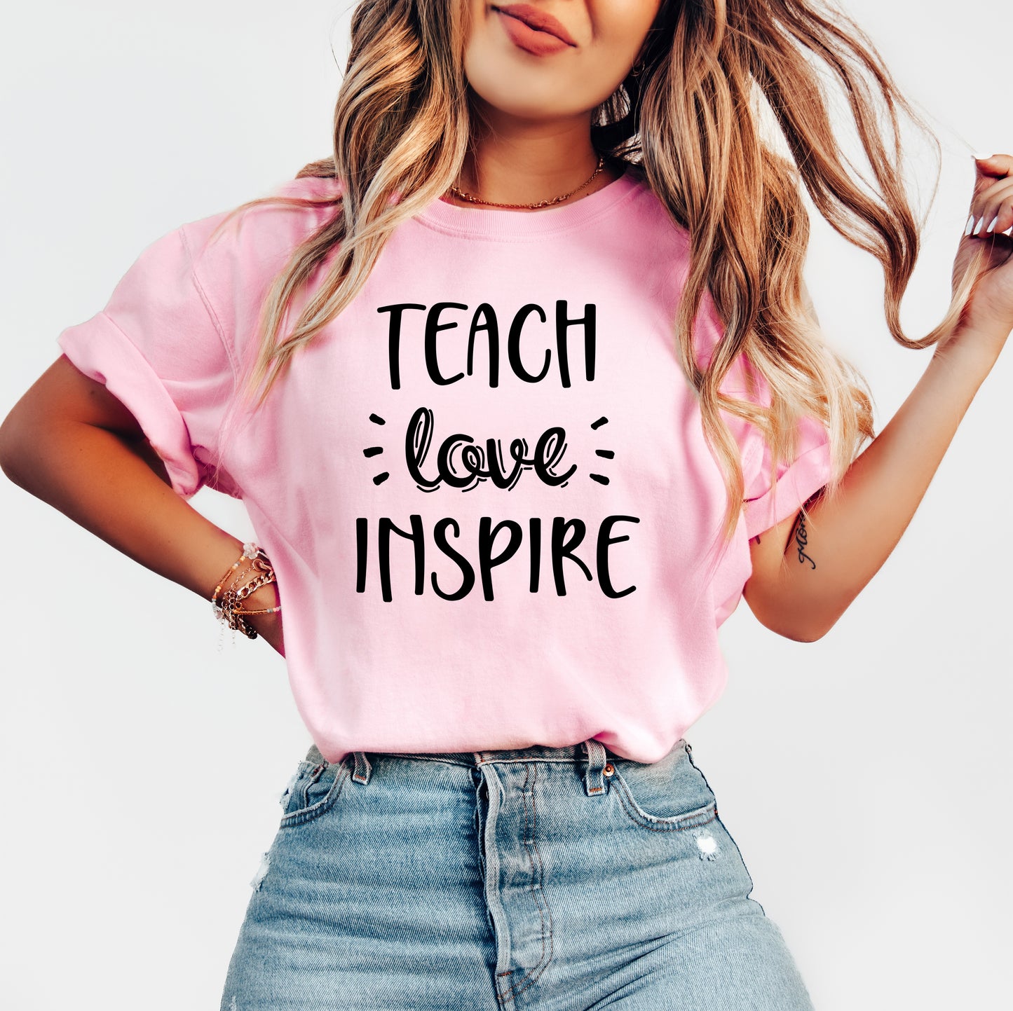 Teach Love Inspire Shirt | Comfort Colors Vintage Style Teacher Shirt