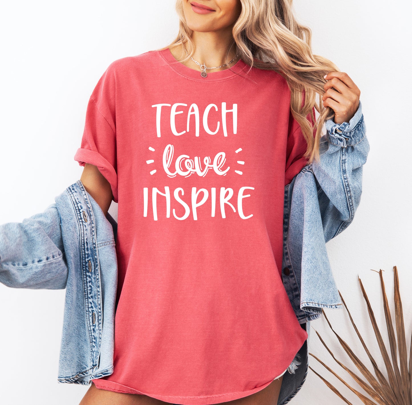 Teach Love Inspire Shirt | Comfort Colors Vintage Style Teacher Shirt