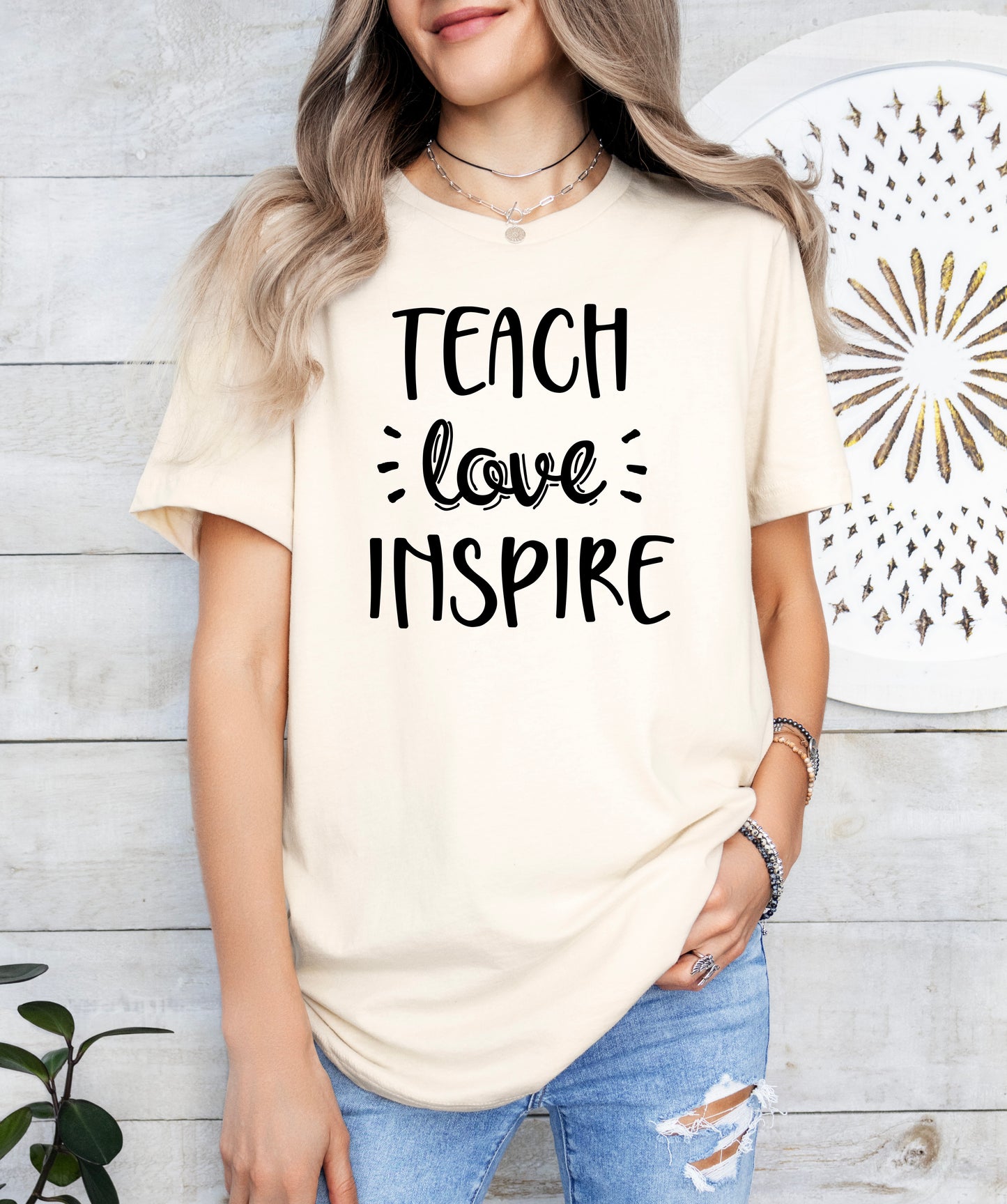 Teach Love Inspire Shirt | Teacher Shirt | Light Garment