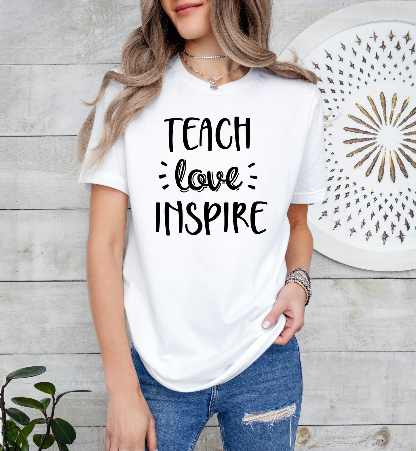 Teach Love Inspire Shirt | Teacher Shirt | Light Garment