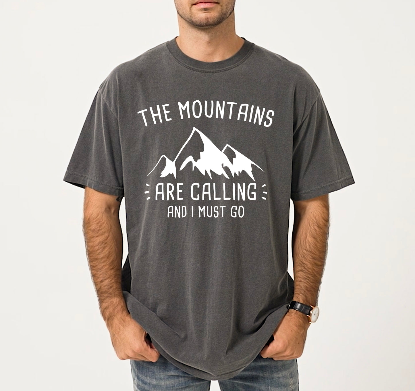 The Mountains Are Calling Shirt | Comfort Colors Vintage Style Camping Shirt