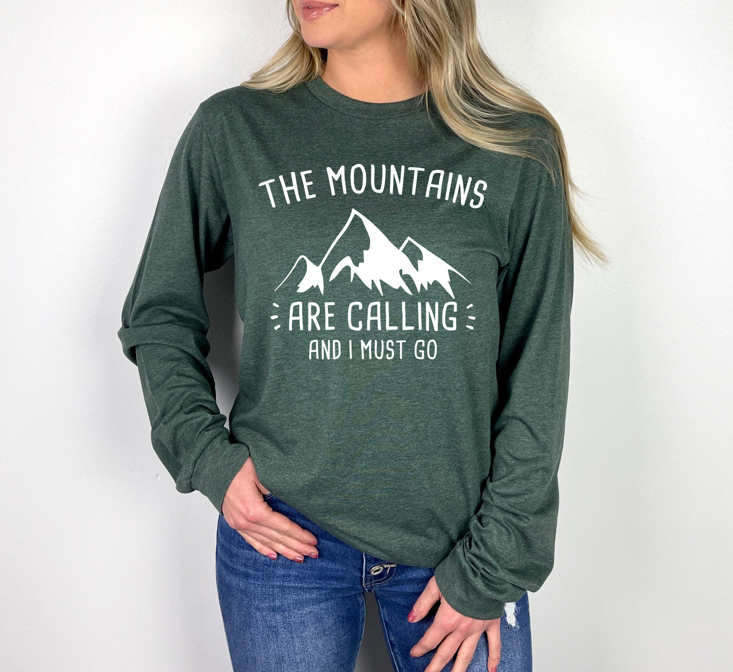 The Mountains Are Calling Shirt Long Sleeve | Long Sleeve Camping Shirt