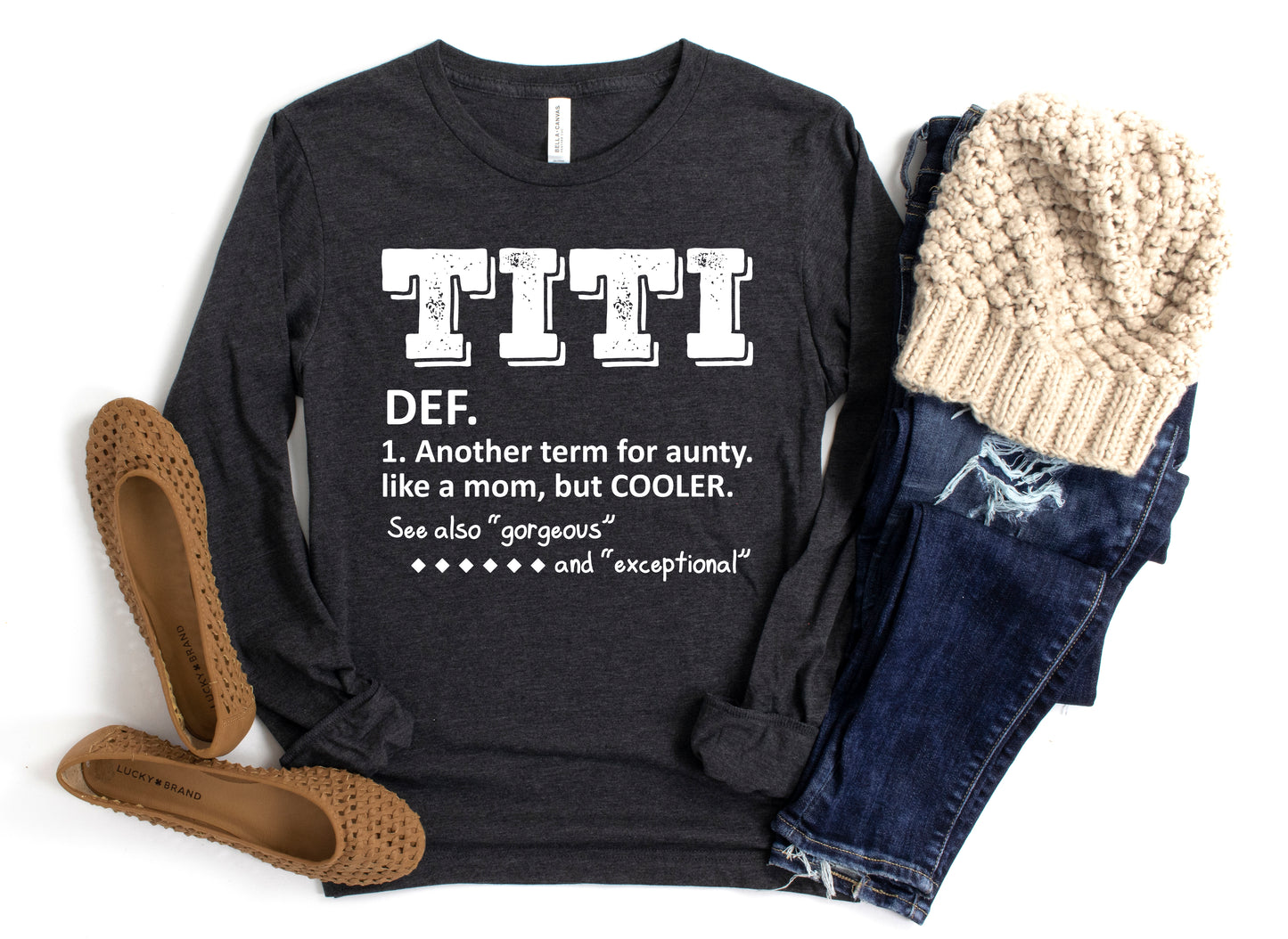 TITI Definition Shirt Long Sleeve | Long Sleeve Funny Definition Aunt Shirt